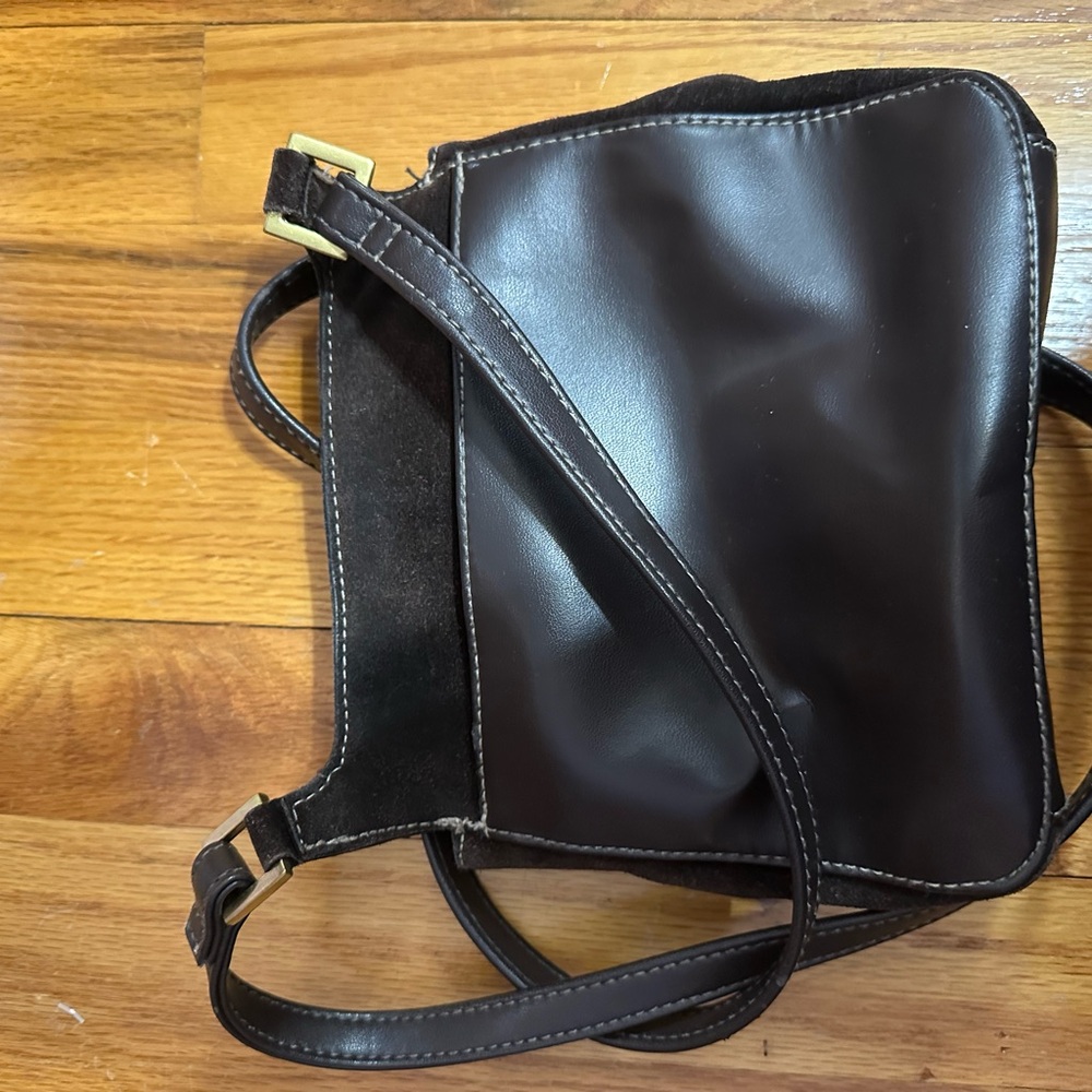 Patchwork Brown Suede Crossbody Bag - image 4